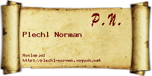 Plechl Norman névjegykártya